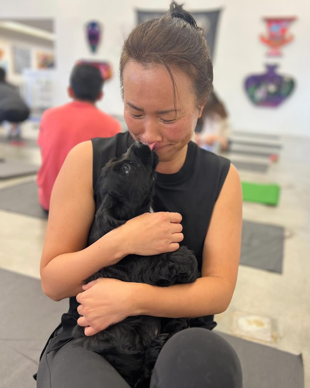 Emily Carter with her Cocker Spaniel puppy Scout in Boise, Idaho