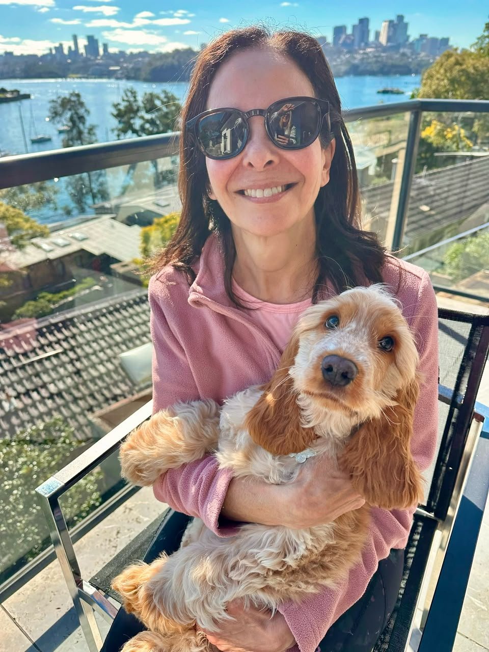 The Whitfield family with their Cocker Spaniel puppy Biscuit in Denver, Colorado